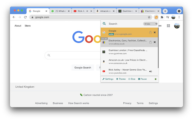 tab stack chrome extension