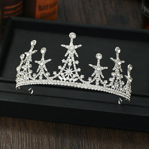 Title 2, Bridal XINGX Shape Crystal Crown Hair Ornament,...