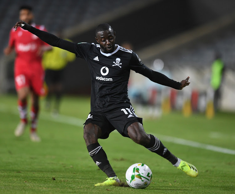 Deon Hotto of Orlando Pirates during the 2021 CAF Confederation Cup match between Orlando Pirates and Ahly Benghazi on the 11 April 2021 at Orlando Stadium.