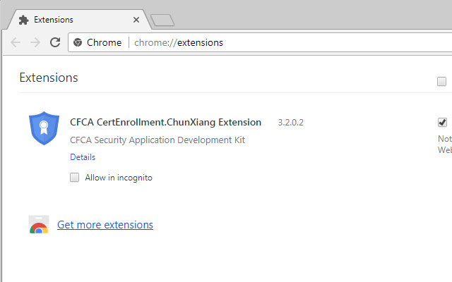 CFCA CertEnrollment.ChunXiang Extension chrome extension