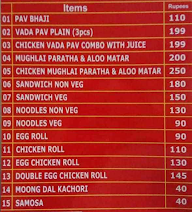 Om Delights menu 1