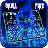 Blue Fire Skull Keyboard Theme by super cool keyboard