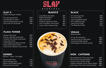 Slay Coffee menu 