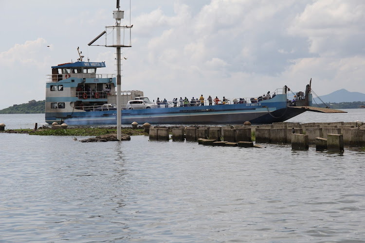 One of the ferries that KMA suspended from operating in Lake Victoria at Mbita point in Suba North constituency.