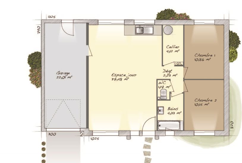  Vente Terrain + Maison - Terrain : 1 000m² - Maison : 70m² à Morville-sur-Andelle (76780) 