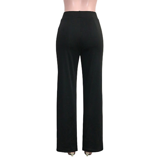 Title 26, Solid Color Casual Pants Slim Fit, High-Waisted...