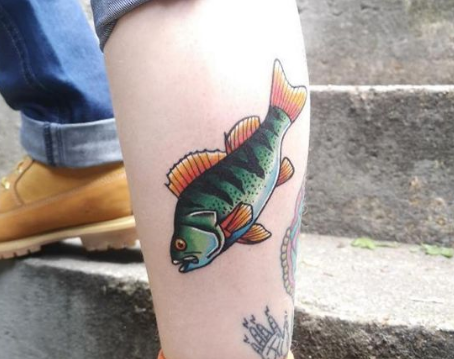 Fish tattoo for leg