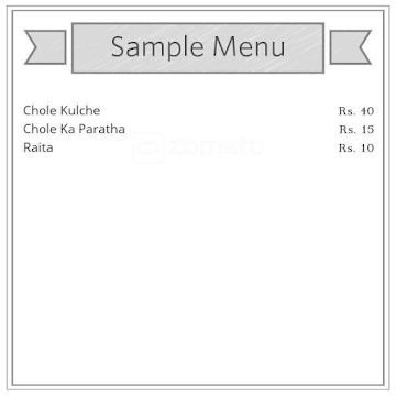 Saini Chole Kulcha menu 