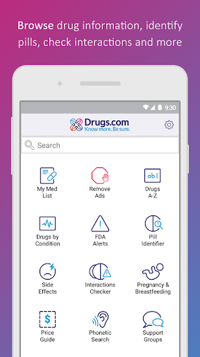 Screenshot Drugs.com Medication Guide