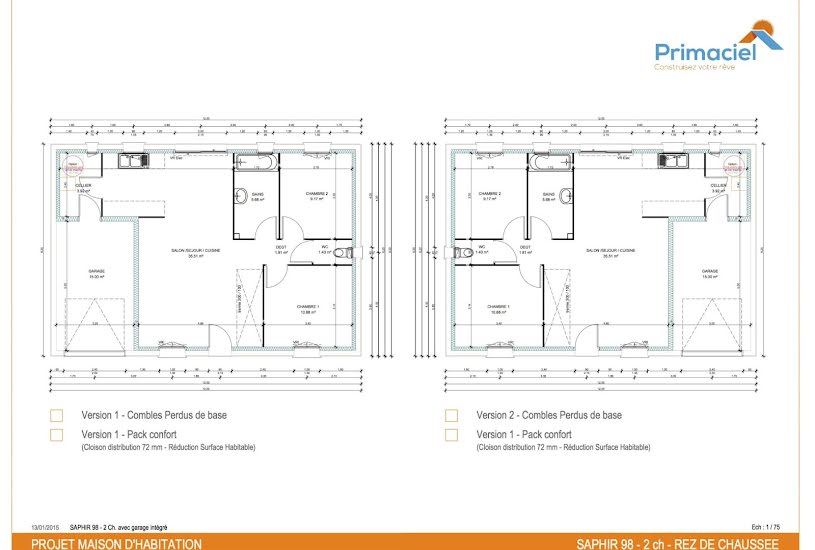  Vente Terrain + Maison - Terrain : 414m² - Maison : 94m² à Neuville-sur-Sarthe (72190) 