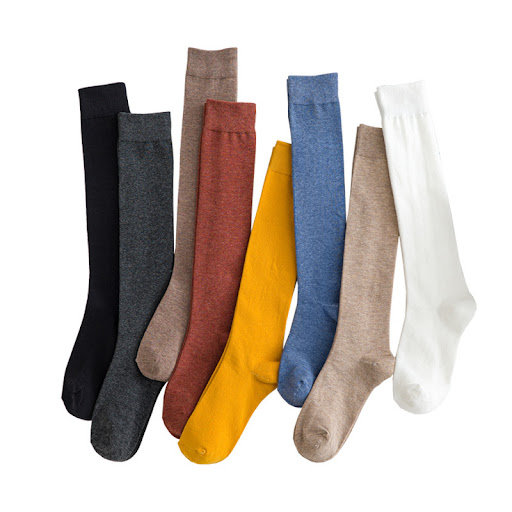 Title 7, Womens solid color calf socks made of cotton. ...