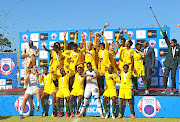 Banyana Banyana celebrate after winning the 2018  Cosafa Women's Championship in Port Elizabeth. 