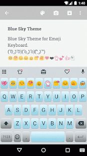 Blue Sky Emoji Keyboard Theme - náhled