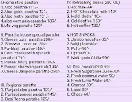 The Paratha House menu 1