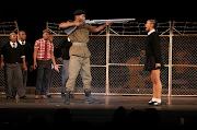 Delisile Gumbi, 22, from Newcastle in KwaZulu-Natal plays the role of Sarafina. In this scene she confronts apartheid police during a student protest. 
