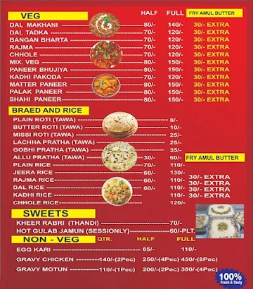 Mast Kicthen menu 