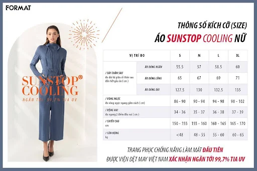 Áo chống nắng nữ SunStop® Cooling F9UVC006P