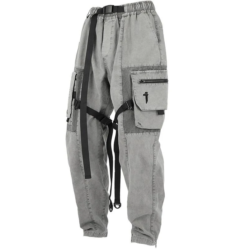 Mechanical Style Washed Overalls Loose Casual Trousers offering Comfort and Freedom of Movement. Perfect for a Relaxed a