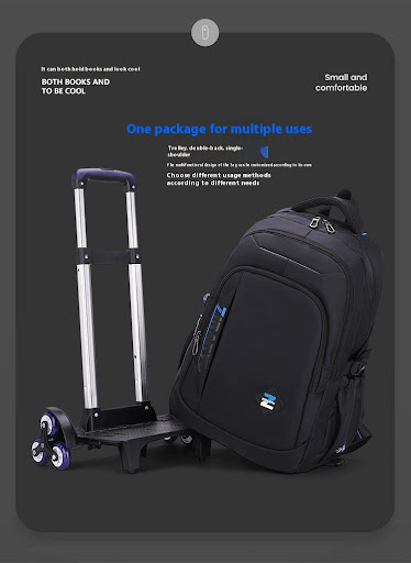 Title 8, Fashionable six-wheel large capacity student tr...