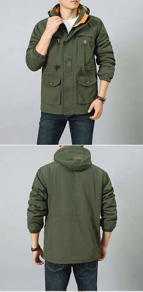 Veste homme Winter Plus en velours épais, ample et à poches multiples, idéale pour l'hiver. Chaud et pratique pour un usage quotidien.