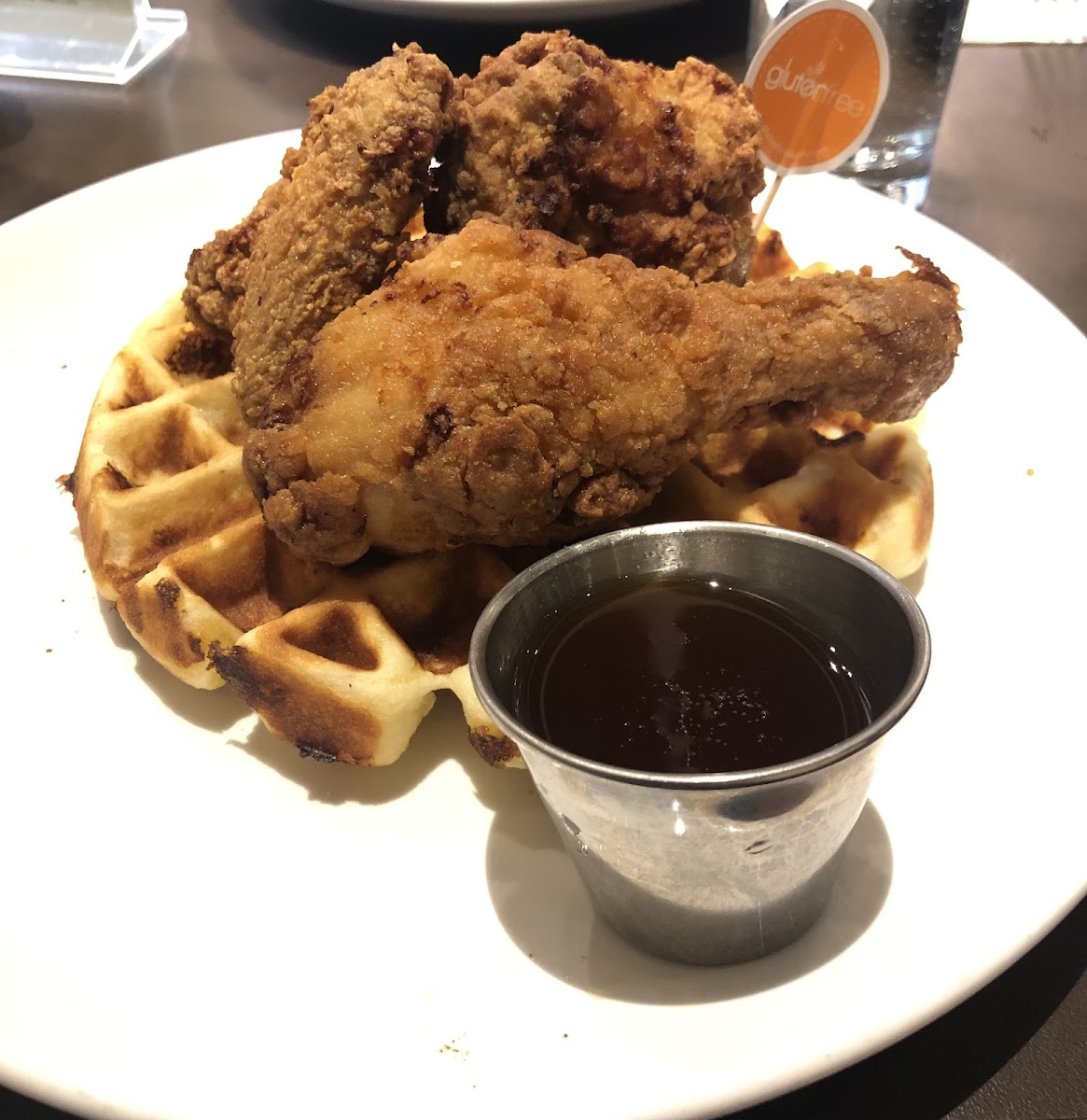 Gluten free fried chicken and waffles