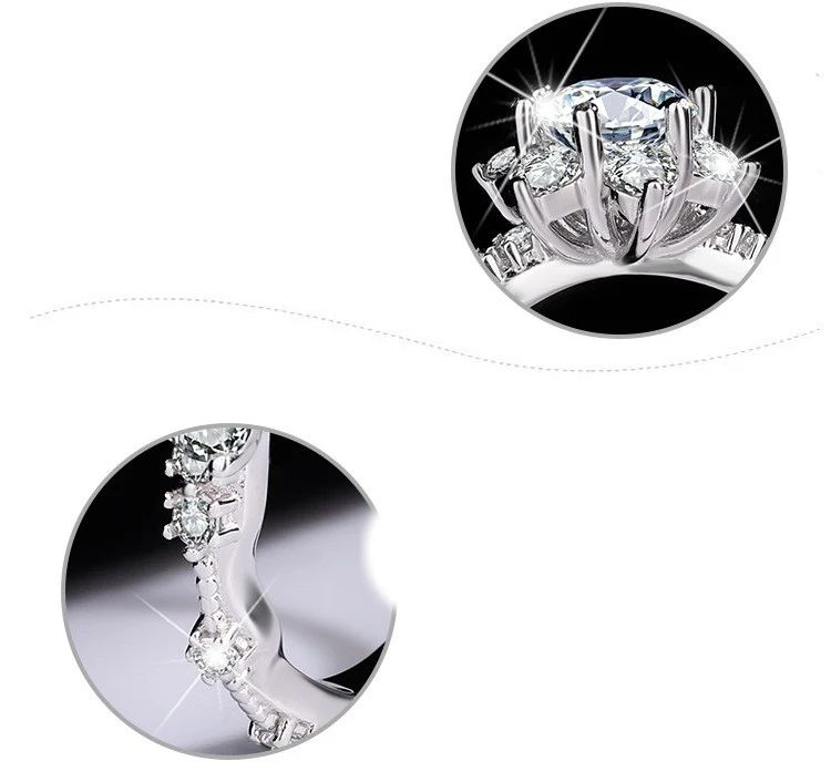 Title 1, Anello in argento sterling S925 con moissanite....