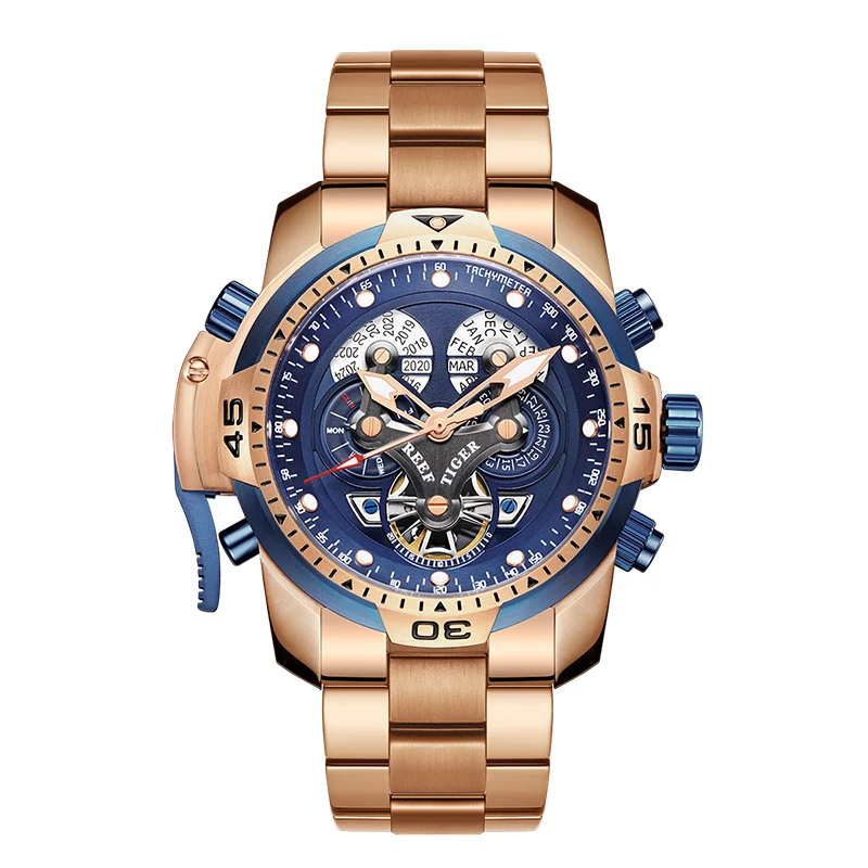 Heren Mechanisch Horloge Grote Wijzerplaat Waterdicht Sterk Lichtgevend Een robuust en stijlvol horloge voor dagelijks gebruik en optimale aflezing.