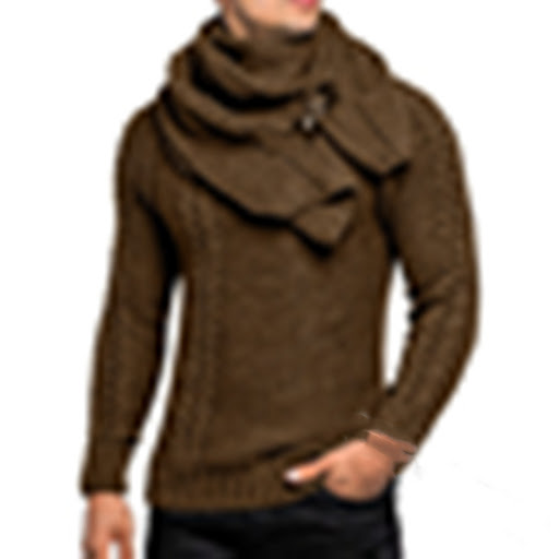 Title 4, Slim Round Neck Sweater with Removable Leather ...
