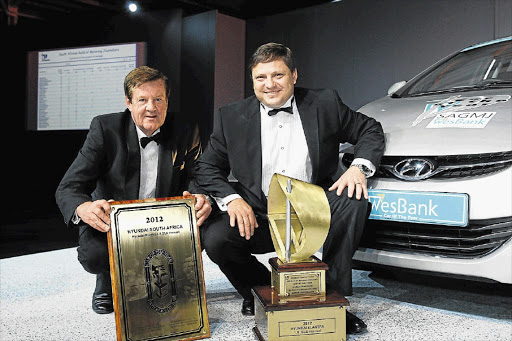 Alan Ross, left, MD of Hyundai South Africa and Stanley Anderson, marketing director, at the recent Car of the Year awards