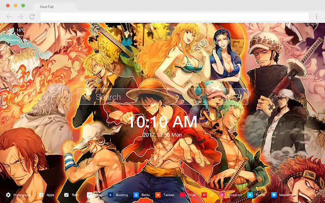 Brook popular anime new tab page HD theme