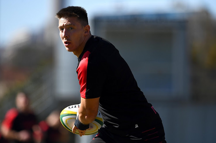 Josh Adams during training a Wales training session in SA.