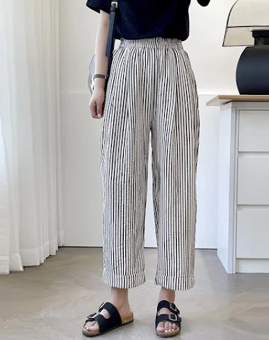 Lässige Hose mit elastischem Bund u - 1