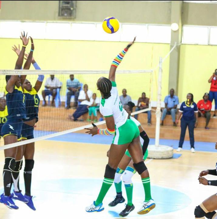 KCB's Sharleen Maywa spikes against DCI in a past match