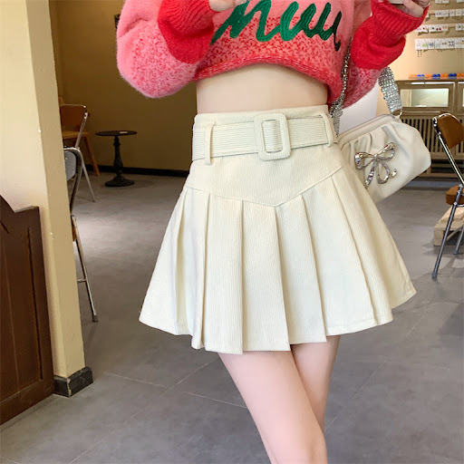Title 28, Womens Corduroy Half Skirt Autumn A-line Pleat...
