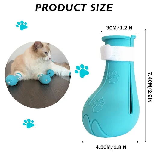 Silicone Cat Shoes for Kitten Grooming Bath Anti-Scratch Shoes Adjustable Cat Boots Cut Nails Washing Cats Claw Protecto