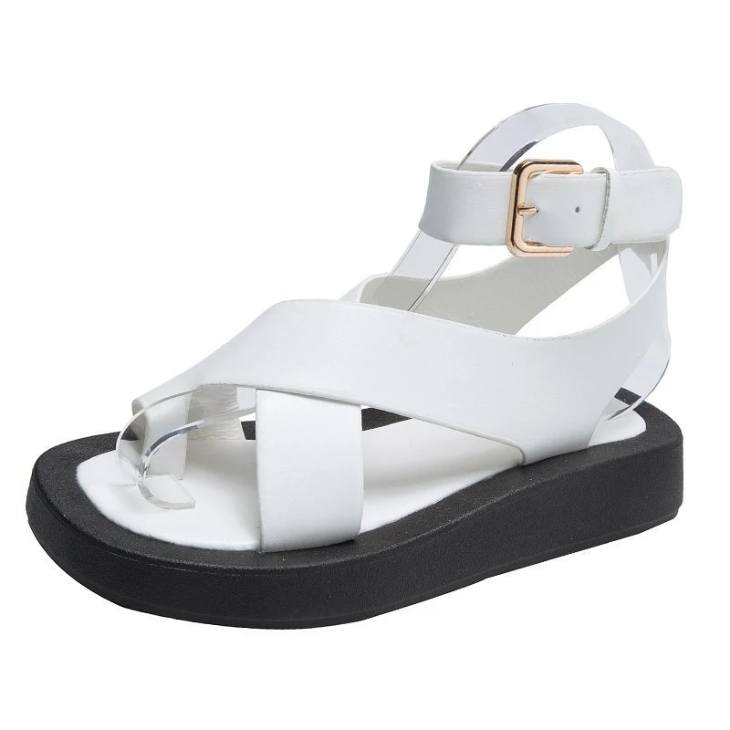 Damen Römerschuhe mit dicker Sohle im Feen-Stil Bequeme Kreuzriemen Sandalen für einen bezaubernden Look und optimalen Halt bei jedem Schritt