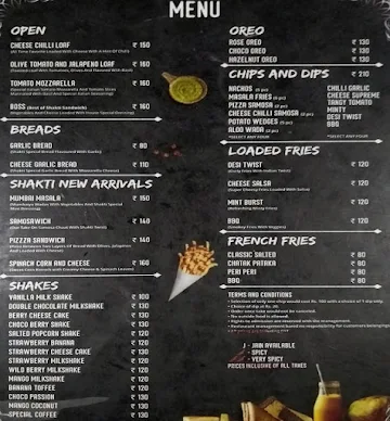 Shakti - The Sandwich Shop menu 