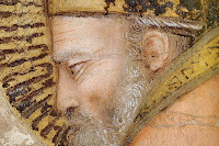 Maso di Banco, Storie di san Silvestro, Miracolo del drago (dettaglio San Silvestro), Cappella Bardi di Vernio, Santa Croce, Firenze