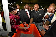 President Cyril Ramaphosa visits Afriwaste, which recycles plastic waste.  /elmond jiyane