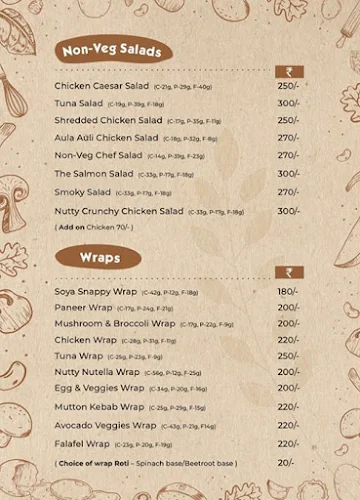 The Fit Food menu 