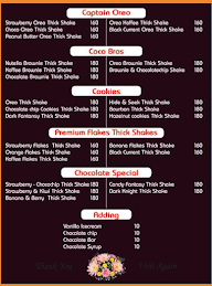 The Thick Shakes Company menu 3