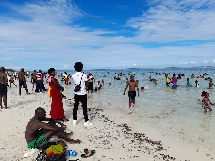 Kwale residents and children celebrate festive season in Diani, Msambweni subcounty