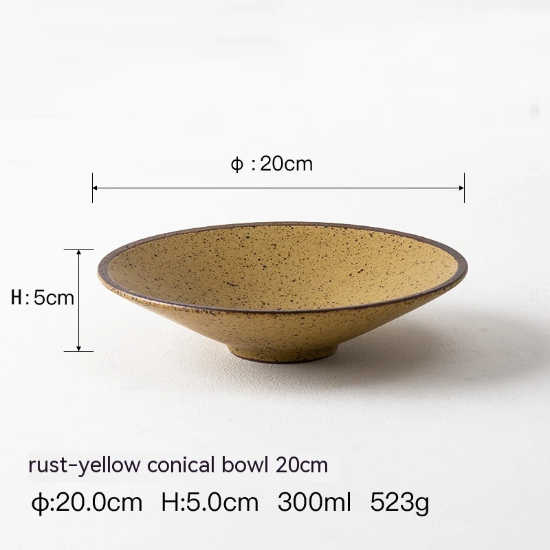 Bol repas rétro en céramique bambou, fond pointu. Vaisselle élégante pour vos repas, ajoutez une touche d'authenticité à votre table.