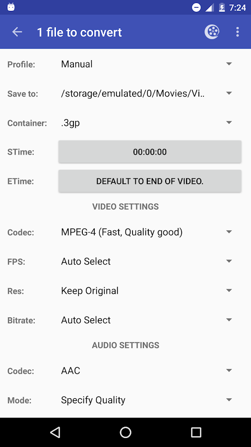    Video Converter Android 2- screenshot  