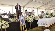 Patriotic Alliance Gayton McKenzie speaks at the funeral of pastor Dawan Gordon in Randfontein.