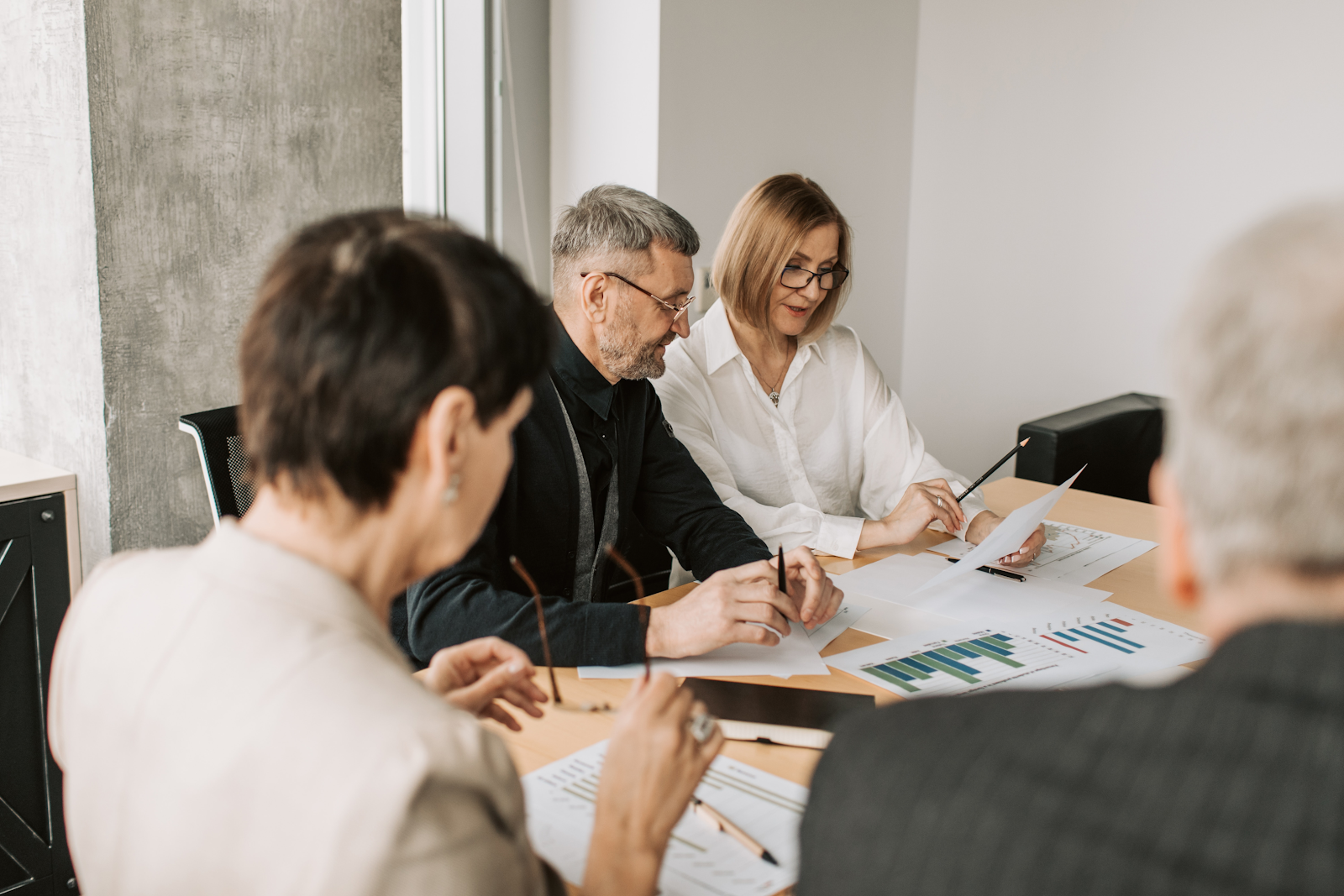 A financial meeting.