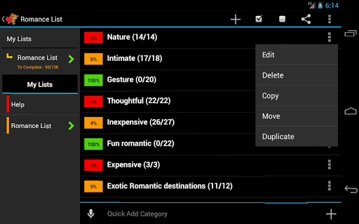 Romance Planner