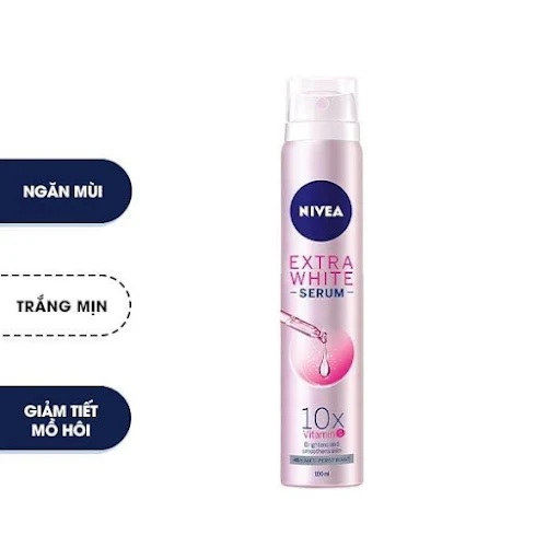 Xịt Ngăn Mùi NIVEA Serum Sáng Mịn 10X Vitamin C (100 ml)