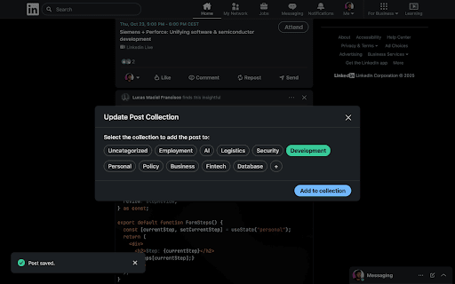 CollectIn: LinkedIn Saved Posts Collections screenshot 2