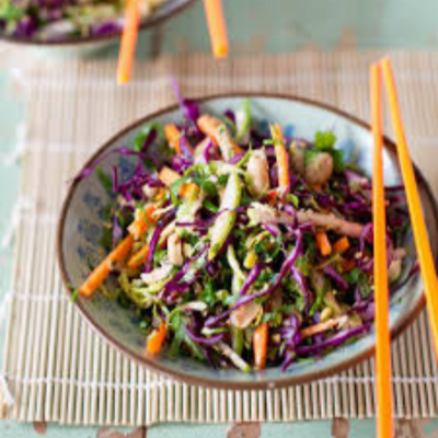 (New) Asian Slaw With Peanut Dressing Chicken